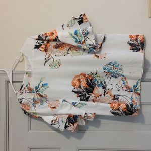 Luvamia bell sleeve floral blouse